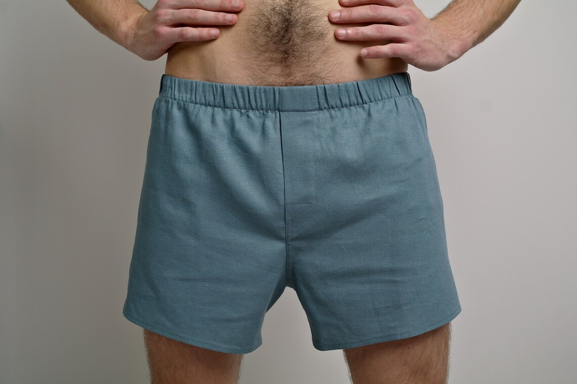 LINEN BOXERS SET Mens Boxer Shorts Badic shorts Men's Etsy