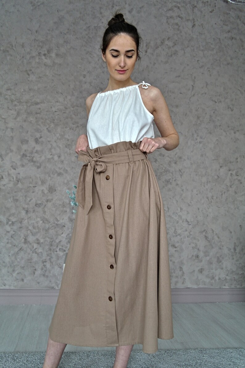 Women/'s skirt Long linen skirt Natural linen skirt Casual skirt organic linen LINEN SKIRT High-waist linen skirt Organic flax skirt