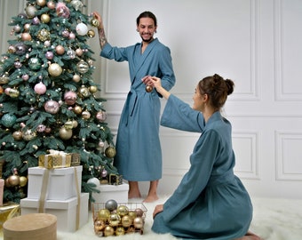 LINEN ROBES, SET von Leinenroben, Weihnachtsgeschenk für Paar! Frauen Robe, Herren Robe, Naturleinen-Bademantel, weiche Leinen-Bademantel, Bio-Flachs-Bademantel