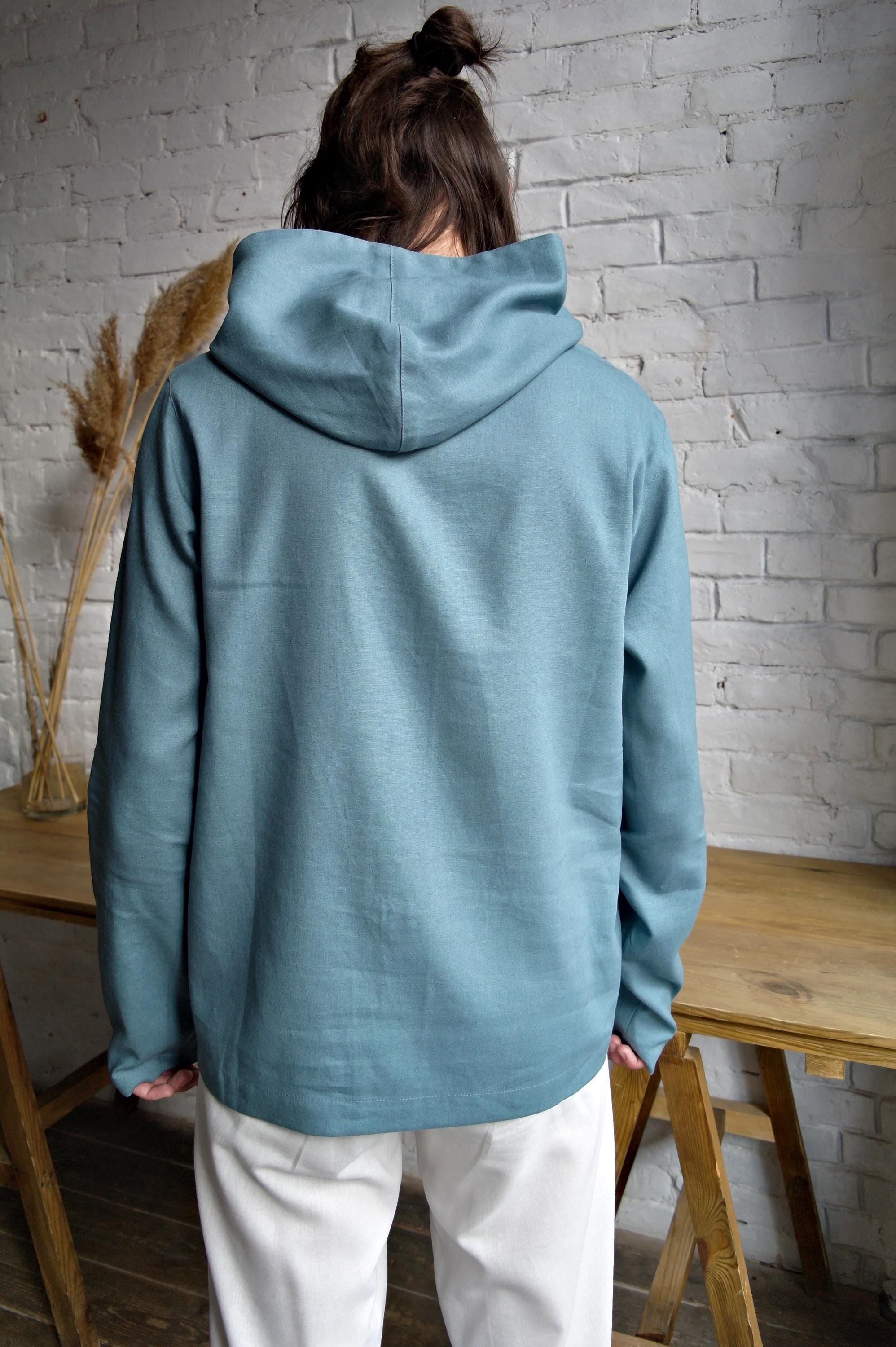 MEN'S LINEN HOODIE, Linen Sweatshirt, Linen Loungewear