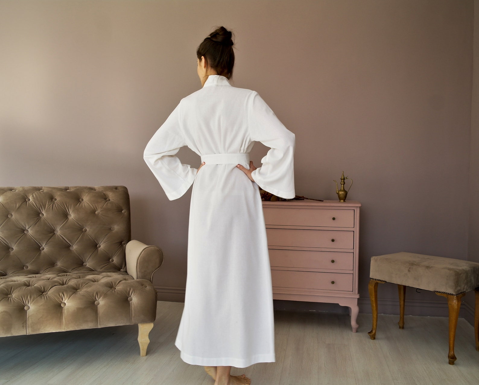 WOMEN LINEN ROBE Maxi Bathrobe Linen Robe Women Wrap Dress Etsy