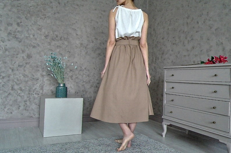 Women/'s skirt Long linen skirt Natural linen skirt Casual skirt organic linen LINEN SKIRT High-waist linen skirt Organic flax skirt