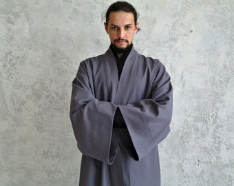 Men's Linen Jacket, JAPANESE Linen Cardigan for Men, Linen Men's Coat, Men Linen Robe, Organic Flax Jacket, Gift for Him!