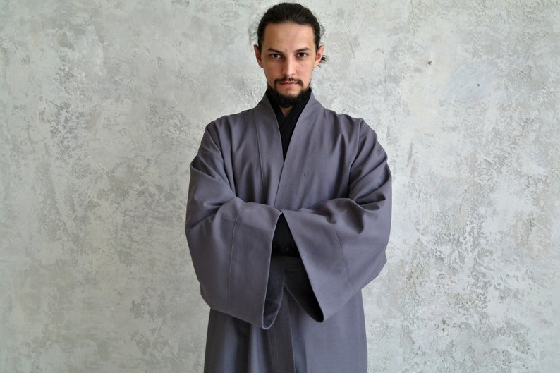 Men's Linen Jacket, JAPANESE Linen Cardigan for Men, Linen Men's Coat, Men Linen Robe, Organic Flax Jacket, Gift for Him image 1