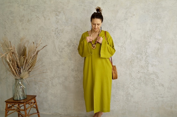 LINEN Kaftan for Women, Size M/L. Linen DRESS With Bell Sleeves and Front Slit, Linen Kaftan Dress, Mid-calf Linen Dress, Long Linen Tunic - Etsy UK LINEN Kaftan for Women, Size M/L. Linen DRESS With Bell Sleeves and Front Slit, Linen Kaftan Dress, Mid-calf Linen Dress, Long Linen Tunic - Etsy UK