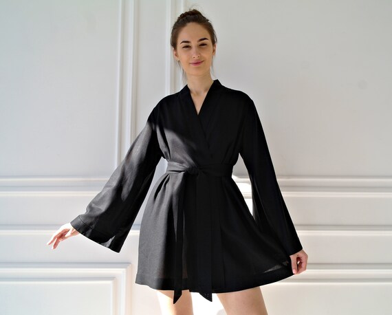 chinese dress ladies Prairie Dress in Black Linen main image 1
