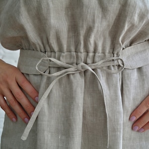 LINEN KAFTAN DRESS, Linen tunic dress, Loose linen dress, Maxi linen dress, Linen dress women, Gray linen dress, Natural linen slip dress