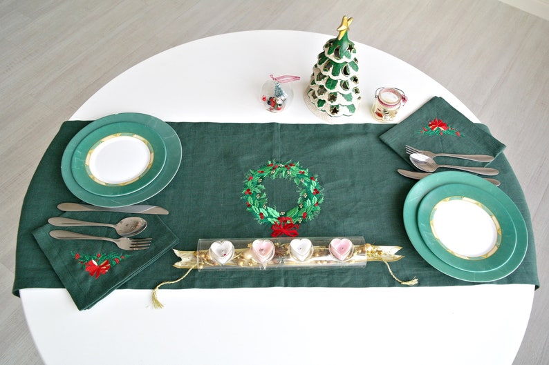 Linen Table Runner, 15 COLORS, Handmade Table Runner, Housewarming Gift, Table linen decor, Natural table linens, Perfect Christmas Gift image 8