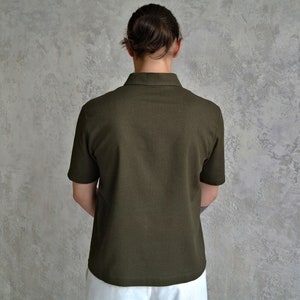 POLO Men's Linen Shirt, Linen Polo tshirt, Linen t-shirt for men, Organic Flax t-shirt, Linen Men's T-shirt, Summer shirt, Linen Basic shirt image 4