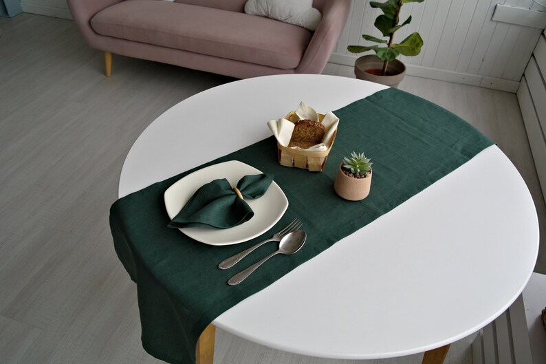 Linen Table Runner, 15 COLORS, Handmade Table Runner, Housewarming Gift, Table linen decor, Natural table linens, Perfect Christmas Gift image 5