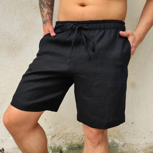MEN&#39;S LINEN SHORTS, Undyed linen shorts, Mid-weight linen Shorts for men, Summer shorts, Mans organic clothes, Beach shorts, Basic shorts