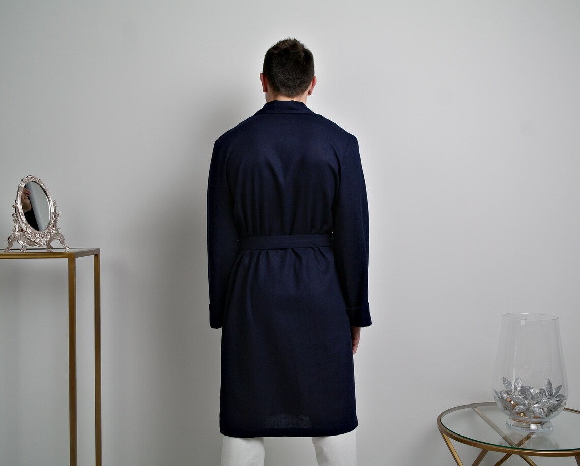 LINEN ROBE Men's robe Linen Robe men Handmade robe for Etsy