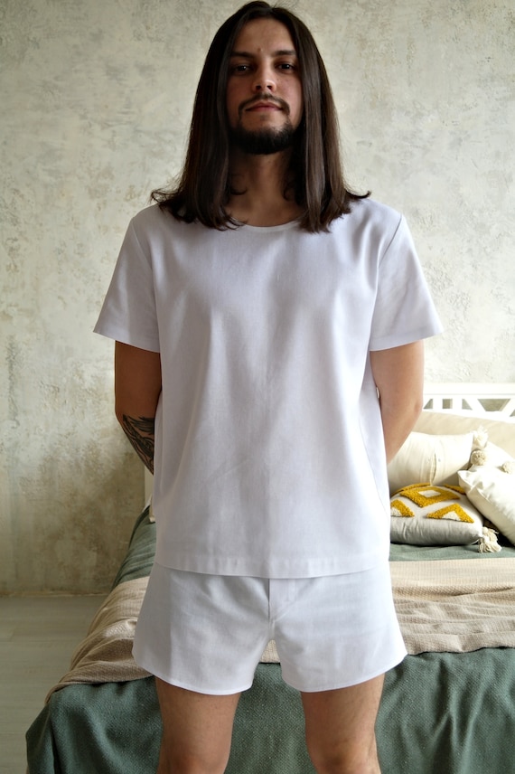 Ensemble lin homme T SHIRT et BOXER pyjama lin homme calecon homme T shirt lin sous vetement lin homme pyjama lin cadeau pour lui Etsy France