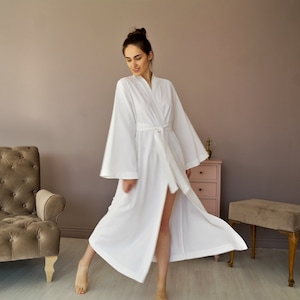 WOMEN LINEN ROBE, Maxi Bathrobe, Linen Robe Women, Wrap Dress, Linen Kimono Dress, Flax robe, Bridesmaid's Robe, Wedding Robe, Gift for Her image 1