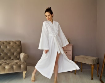 WOMEN LINEN ROBE, Maxi Bathrobe, Linen Robe Women, Wrap Dress, Linen Kimono Dress, Flax robe, Bridesmaid's Robe, Wedding Robe, Gift for Her