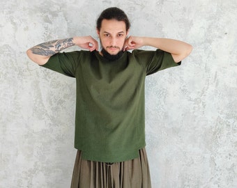Linen T-Shirt for Men, Light Linen t-shirt, Linen tees men, Natural flax t-shirt, Summer Linen Shirt Men, Organic men's shirt, Basic shirt