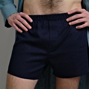 LINEN BOXERS for MEN, Linen underwear, Men&#39;s Boxer Shorts, Men&#39;s linen underwear, Gift for him, Sleep shorts, Basic shorts, Natural shorts