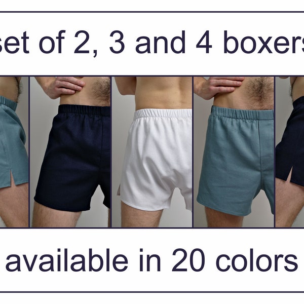 LINEN BOXERS SET, Mens Boxer Shorts, Basic shorts, Men's underwear, Organic boxer shorts, Sleep shorts, Natural shorts, Gift for Him!