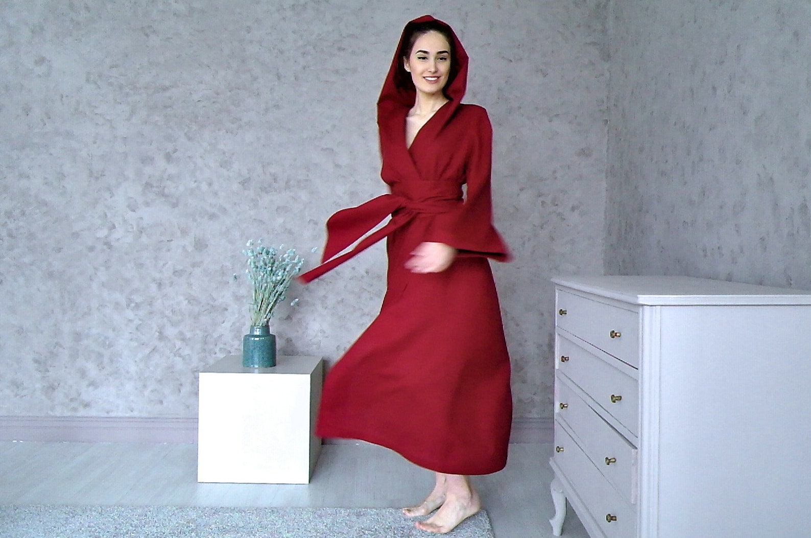 WOMEN'S robe Linen robe Long linen robe Kimono robe Etsy