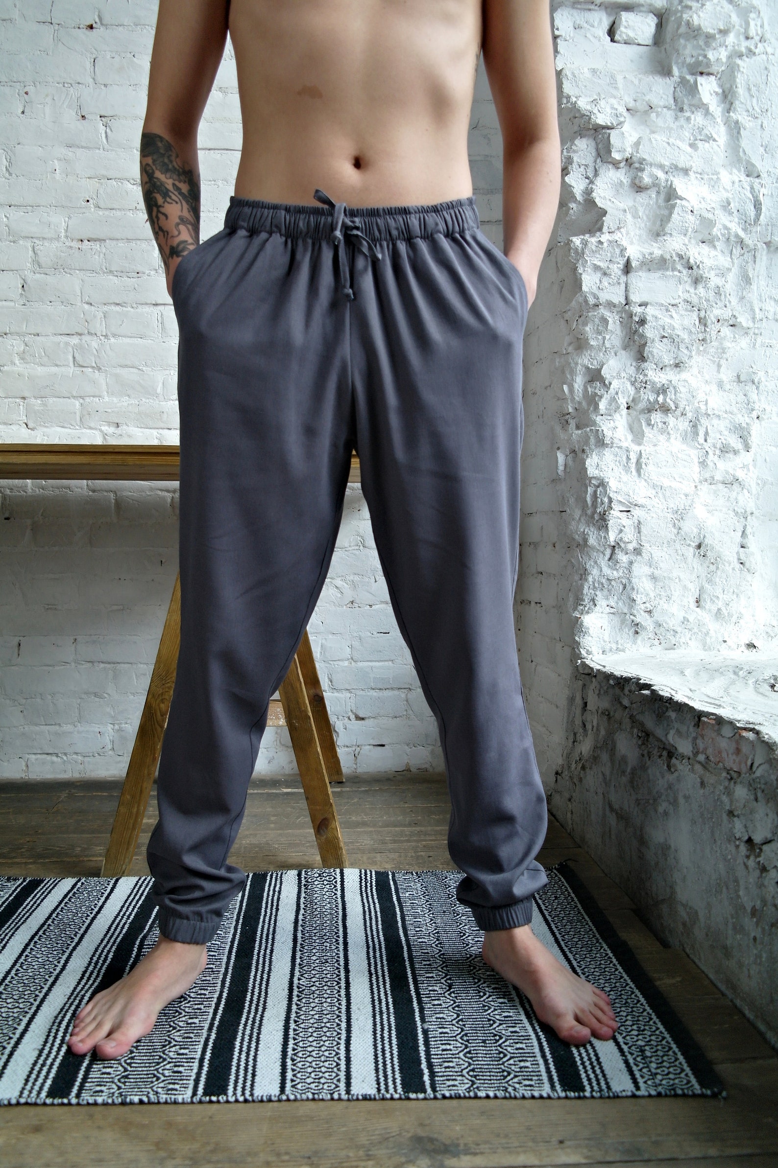 Handmade LINEN PANTS Men Men's Linen Pants Tapered Etsy