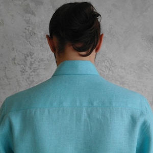 Mens Linen Shirt, Button Down Shirt, Loose Linen shirt, Linen Summer shirt, Natural Linen Men Shirts, Long-sleeve Men's Shirt, Gift for Him image 10