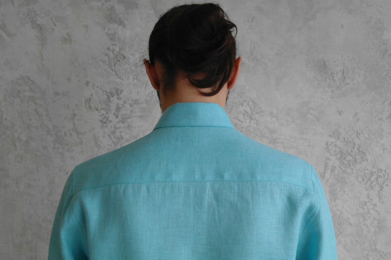 Mens Linen Shirt, Button Down Shirt, Loose Linen shirt, Linen Summer shirt, Natural Linen Men Shirts, Long-sleeve Men's Shirt, Gift for Him image 10