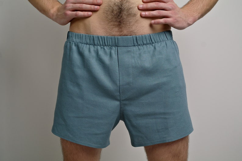 BOXER SHORTS for Men LINEN Boxers Sleep Shorts Men's Etsy