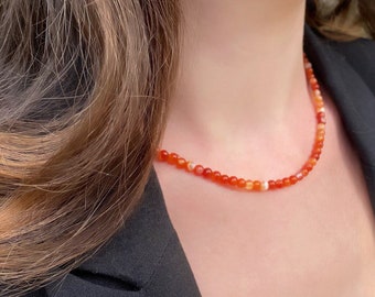 Natural Pearl Necklace Carnelian - Necklace
