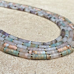 Natural Pearl Necklace Heishi Gemstone
