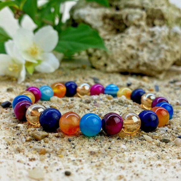 Bracelet pierres naturelles multicolore Gypsy - Lithothérapie