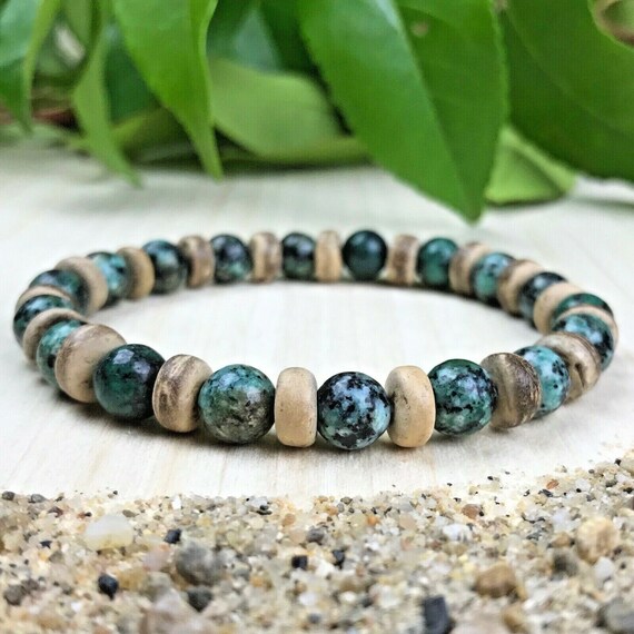 Bracelet Perle Turquoise Africaine 8mm - Kalum Creations