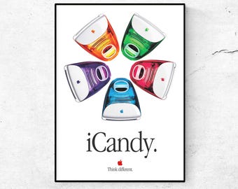 Imac G3 Icandy Poster, Retro Macintosh Wall Art (digital Download Imac G3 Icandy Poster, Retro Macintosh Wall Art (digital Download