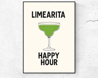 Limearita Cocktail Print: Green Margarita Bar Art (Digital Download)