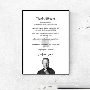 Deine Zeit ist begrenzt Poster. Steve Stellen Zitate Poster. Poster zum Ausdrucken. Apple Logo Poster Art. Geschenk für Apfel-Liebhaber.