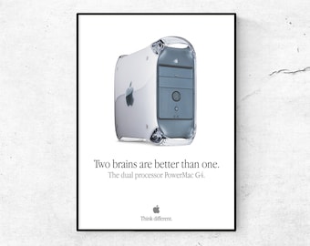 Vintage Powermac G4 Think Different Apple Poster Print (digital