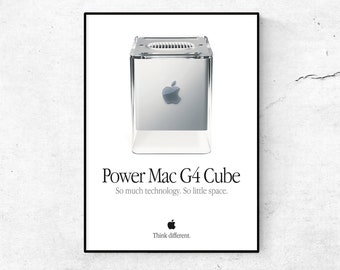 Apple Power Mac G4 Cube Ad Poster: Vintage Mac Print
