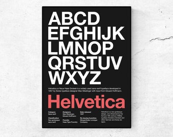 Helvetica Font Poster: Typographic Print for Designers