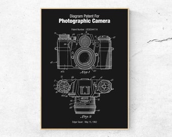 Camera Patent Poster, Vintage Photography Art (Digital Download)
