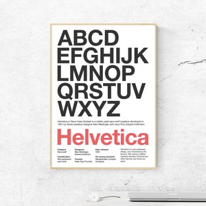 Helvetica Font Poster - Helvetica Typeface Poster. Typographic Poster. Gift For Designers. Gift For Writers. Advertising Agency Decor Poster