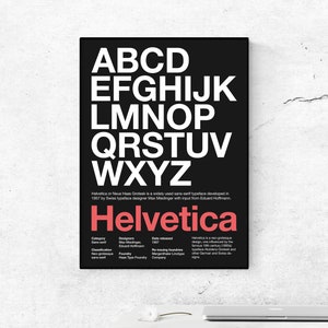 Helvetica Font Poster - Helvetica Typeface Poster. Typographic Poster. Designer Poster. Agency Decor. Gift For Designers. Gift For Writers.