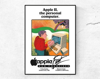 Vintage Apple II Poster, 40th Applefest Print (digital Download
