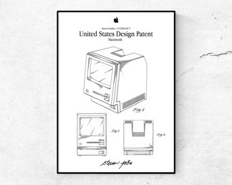 Macintosh Patent Poster: Steve Jobs Signed Apple Art (Digital Download)