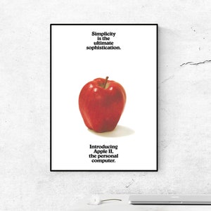Póster digital retro de Apple II de Simplicity Redefined. Póster vintage de Apple II. Póster vintage de Apple. Regalo para amantes de Apple. Póster decorativo de Apple