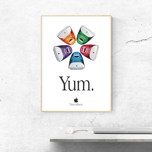 Vintage Imac 'YUM' Poster: Retro Apple G3 Flavors (digital