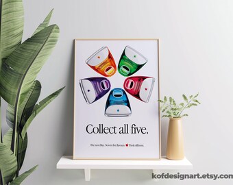 Imac G3 Poster, Apple Icandy Colors, Retro Macintosh Art (digital