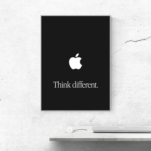 Apple Think Different Poster: Minimalist Office Decor (digital