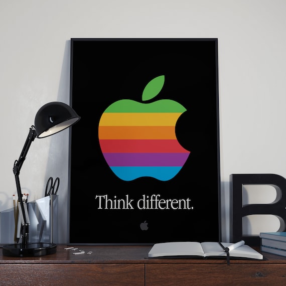 Apple Think Different Poster. Retro Apple Logo Poster. Apple Apple Think Different Poster. Retro Apple Logo Poster. Apple