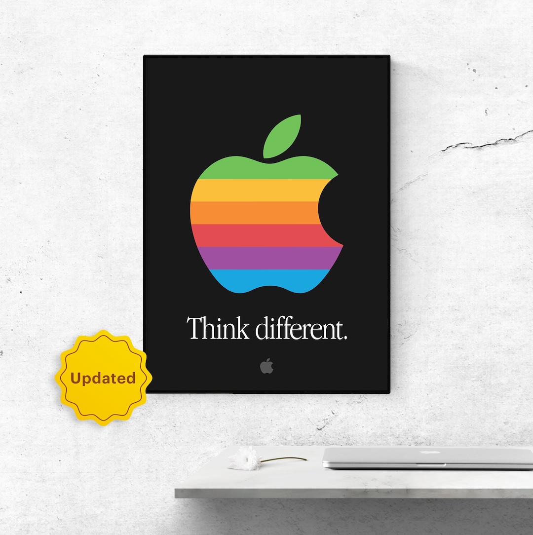 Apple Think Different Poster. Retro Apple Logo Poster. Apple Apple Think Different Poster. Retro Apple Logo Poster. Apple