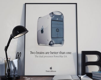 Vintage Powermac G4 Think Different Apple Poster Print (digital