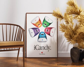 Imac G3 Icandy Poster, Retro Macintosh Wall Art (digital Download